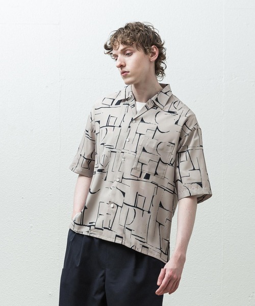 SLICK(スリック)の「アブストラクトオープンカラーシャツ(シャツ/ブラウス・メンズ・アイボリー/ブラック・1/2/3)」の5枚目の写真