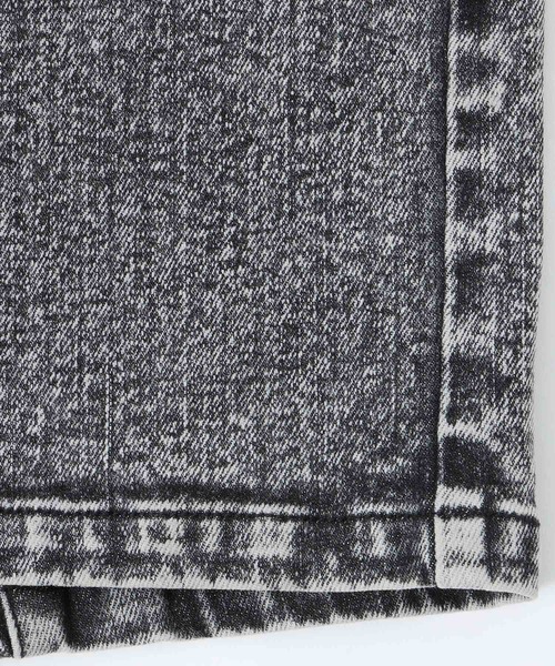 X-girl（エックスガール）の「SLIM FIT HALF PANTS/ケミカルデニム　ハーフパンツ（デニムパンツ・レディース・ブラック/ブラウン・M/S/XS）」の7枚目の写真