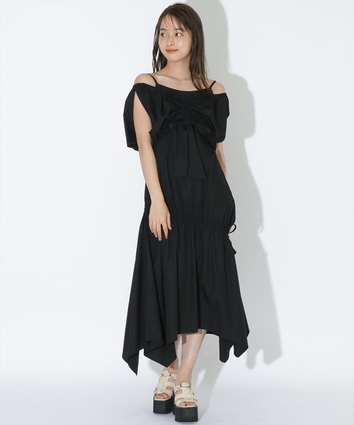 REDYAZEL（レディアゼル）の「シャーリングアンサンブルワンピース（ワンピース・レディース・ブラック/オフホワイト/ブラック系その他・FREE）」の13枚目の写真
