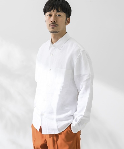 URBAN RESEARCH（アーバンリサーチ）の「HerdmansLinen Regular Shirts（シャツ/ブラウス・メンズ・ホワイト/ネイビー/グリーン系その他/オレンジ/ブルー系その他・SMALL/MEDIUM/LARGE/X-LARGE）」の2枚目の写真