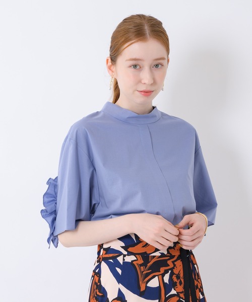 La SRIC（ラスリック）の「La SRIC バックフリル袖ブラウス（シャツ/ブラウス・レディース・ホワイト/ブルー・FREE）」の8枚目の写真