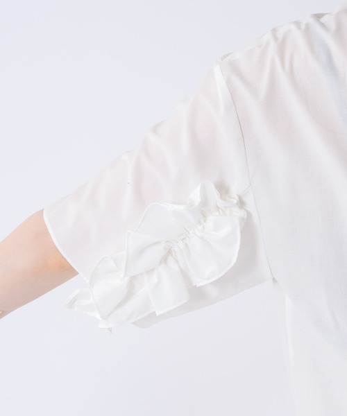 La SRIC（ラスリック）の「La SRIC バックフリル袖ブラウス（シャツ/ブラウス・レディース・ホワイト/ブルー・FREE）」の21枚目の写真