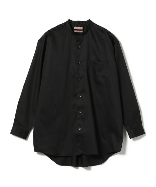 BEAMS LIGHTS（ビームスライツ）の「BEAMS LIGHTS / サテン ソリッド バンドカラーシャツ（シャツ/ブラウス・メンズ・ブラック/カーキ・SMALL/MEDIUM/LARGE）」の3枚目の写真