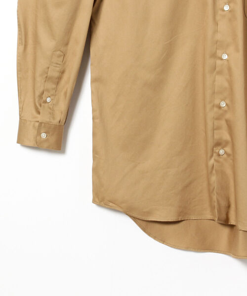 BEAMS LIGHTS（ビームスライツ）の「BEAMS LIGHTS / サテン ソリッド バンドカラーシャツ（シャツ/ブラウス・メンズ・ブラック/カーキ・SMALL/MEDIUM/LARGE）」の8枚目の写真