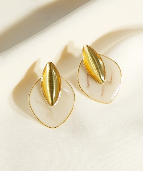 The Rule(ザルール)の「The Rule ザルール:Cobbles studs ER:ストーンスタッズピアス(ピアス(両耳用)・レディース・ベージュ/パープル/オートミール・FREE)」の5枚目の写真