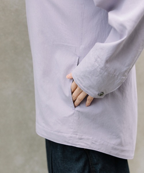 Munich（ミューニック）の「セルロースコットンミリタリークロスフーデットシャツ（シャツ/ブラウス・レディース・ブラック/ラベンダー/ライトベージュ・FREE）」の16枚目の写真