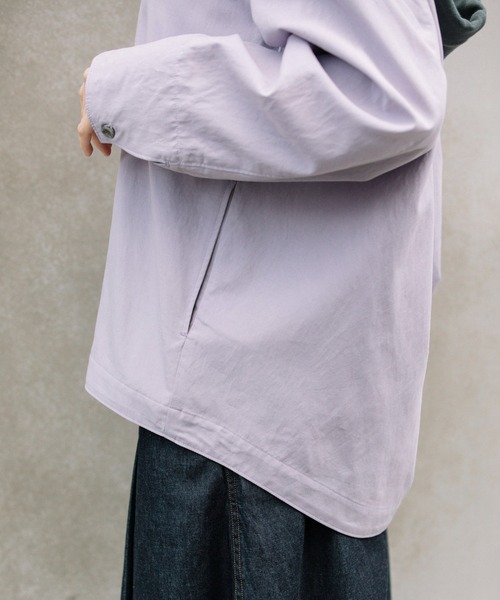 Munich（ミューニック）の「セルロースコットンミリタリークロスフーデットシャツ（シャツ/ブラウス・レディース・ブラック/ラベンダー/ライトベージュ・FREE）」の15枚目の写真