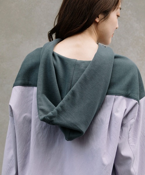 Munich（ミューニック）の「セルロースコットンミリタリークロスフーデットシャツ（シャツ/ブラウス・レディース・ブラック/ラベンダー/ライトベージュ・FREE）」の14枚目の写真