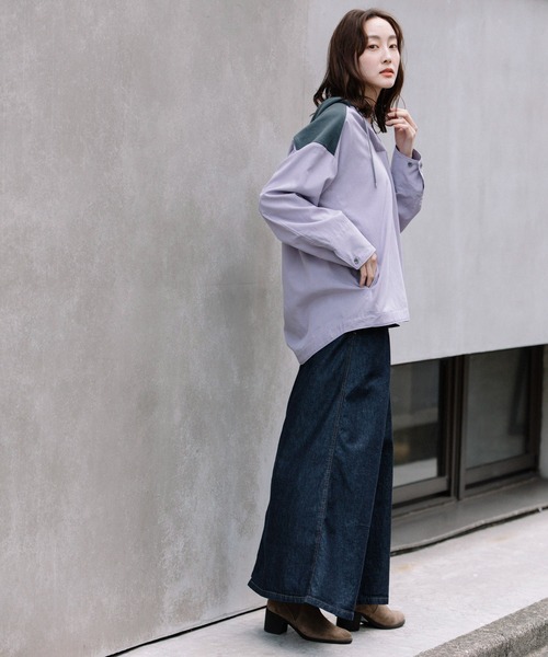 Munich（ミューニック）の「セルロースコットンミリタリークロスフーデットシャツ（シャツ/ブラウス・レディース・ブラック/ラベンダー/ライトベージュ・FREE）」の5枚目の写真