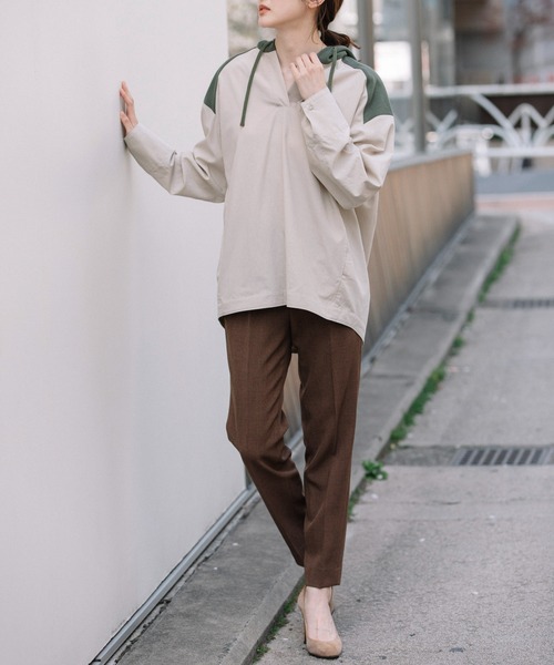 Munich（ミューニック）の「セルロースコットンミリタリークロスフーデットシャツ（シャツ/ブラウス・レディース・ブラック/ラベンダー/ライトベージュ・FREE）」の17枚目の写真