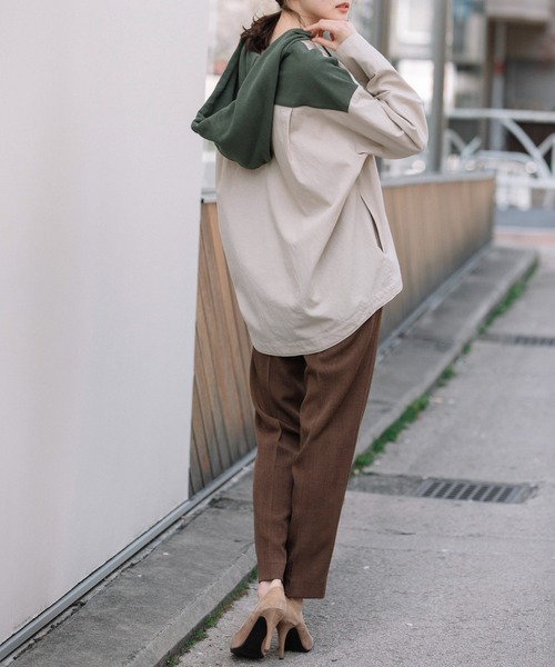 Munich（ミューニック）の「セルロースコットンミリタリークロスフーデットシャツ（シャツ/ブラウス・レディース・ブラック/ラベンダー/ライトベージュ・FREE）」の19枚目の写真