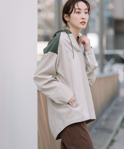 Munich（ミューニック）の「セルロースコットンミリタリークロスフーデットシャツ（シャツ/ブラウス・レディース・ブラック/ラベンダー/ライトベージュ・FREE）」の21枚目の写真