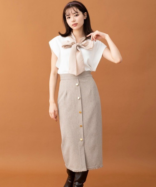MISCH MASCH(ミッシュマッシュ)の「ぺプラムセットアップ(セットアップ・レディース・ブラウン系その他/ブラック/レッド系その他・MEDIUM/SMALL)」の7枚目の写真