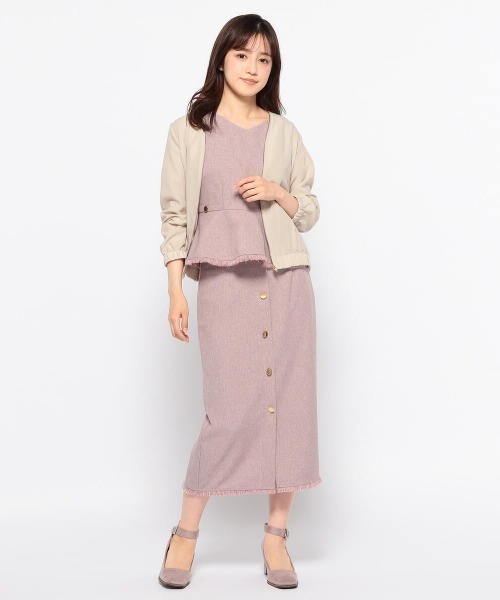 MISCH MASCH(ミッシュマッシュ)の「ぺプラムセットアップ(セットアップ・レディース・ブラウン系その他/ブラック/レッド系その他・MEDIUM/SMALL)」の9枚目の写真