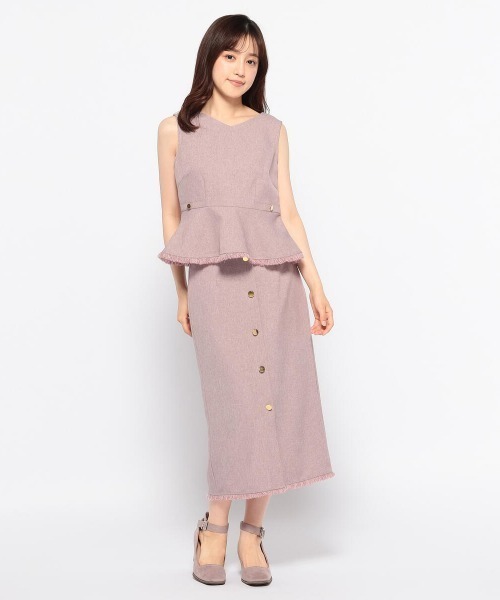 MISCH MASCH(ミッシュマッシュ)の「ぺプラムセットアップ(セットアップ・レディース・ブラウン系その他/ブラック/レッド系その他・MEDIUM/SMALL)」の10枚目の写真