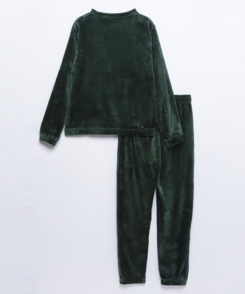 FRUIT OF THE LOOM（フルーツオブザルーム）の「【FRUIT OF THE LOOM】ボアルームウエア 上下セット（クルーネック＆ロングパンツ）（ルームウェア/パジャマ・メンズ・ブラック/ベージュ/ブラウン/グレー/ピンク/モスグリーン・LL/S/M/L）」の7枚目の写真