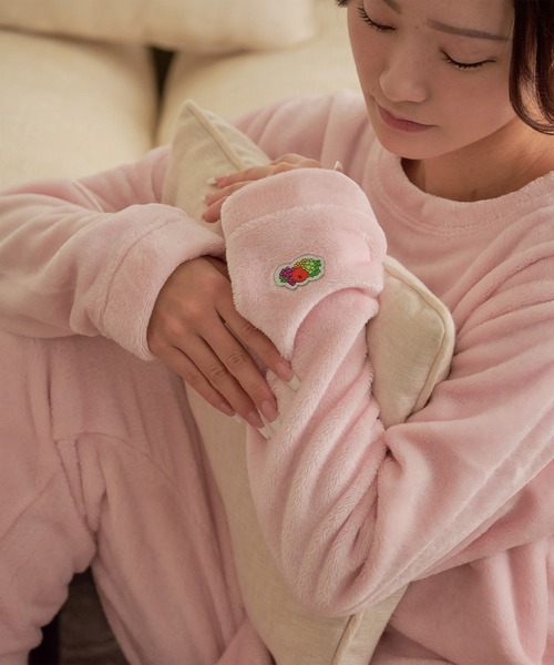 FRUIT OF THE LOOM（フルーツオブザルーム）の「【FRUIT OF THE LOOM】ボアルームウエア 上下セット（クルーネック＆ロングパンツ）（ルームウェア/パジャマ・メンズ・ブラック/ベージュ/ブラウン/グレー/ピンク/モスグリーン・LL/S/M/L）」の19枚目の写真