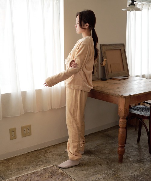 セール】【FRUIT OF THE LOOM】ボアルームウエア 上下セット（クルー