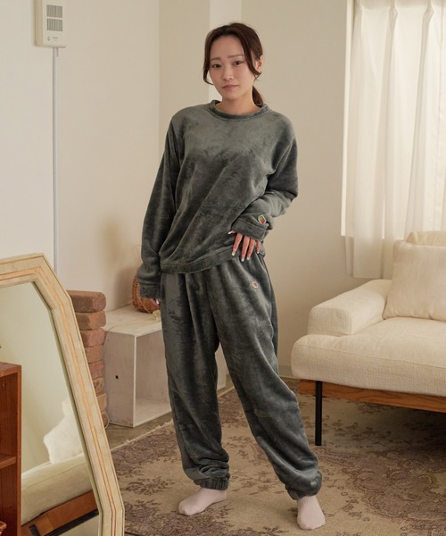 セール】【FRUIT OF THE LOOM】ボアルームウエア 上下セット（クルー