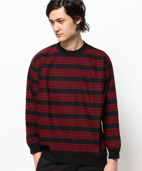 OUTLET（アウトレット）の「【WHO'S WHO gallery】POPボーダー布帛TEE（Tシャツ/カットソー・メンズ・グリーン/レッド・FREE）」の2枚目の写真