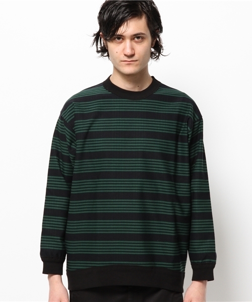 OUTLET（アウトレット）の「【WHO'S WHO gallery】POPボーダー布帛TEE（Tシャツ/カットソー・メンズ・グリーン/レッド・FREE）」の3枚目の写真