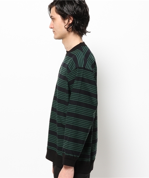 OUTLET（アウトレット）の「【WHO'S WHO gallery】POPボーダー布帛TEE（Tシャツ/カットソー・メンズ・グリーン/レッド・FREE）」の4枚目の写真