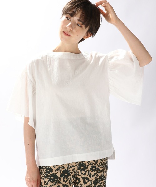 niko and...（ニコアンド）の「コットン袖フリルブラウス（シャツ/ブラウス・レディース・ホワイト/ブラック/グリーン・MEDIUM/LARGE）」の2枚目の写真