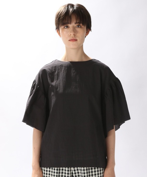 niko and...（ニコアンド）の「コットン袖フリルブラウス（シャツ/ブラウス・レディース・ホワイト/ブラック/グリーン・MEDIUM/LARGE）」の7枚目の写真