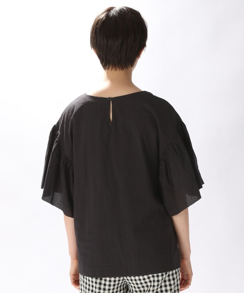 niko and...（ニコアンド）の「コットン袖フリルブラウス（シャツ/ブラウス・レディース・ホワイト/ブラック/グリーン・MEDIUM/LARGE）」の9枚目の写真