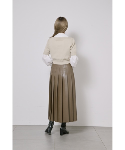 ★美品 SNIDEL ベージュ 長袖 ニット・セーター FREE SIZE SNIDEL（スナイデル）の「Sustainableアシメギャザーニットプル