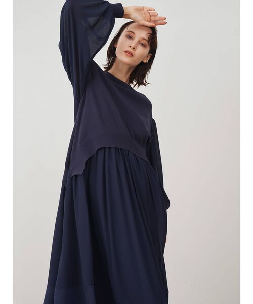 美品✨ELENDEEK エレンディーク【2】シアーニットワンピース パフスリーブ ELENDEEK（エレンディーク）の「シアーF&F ニットワンピース