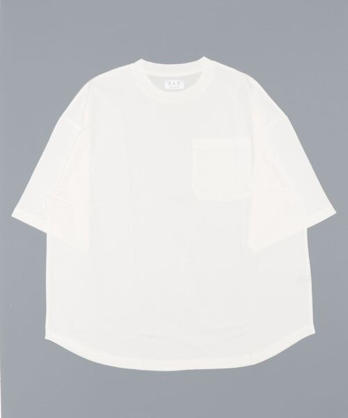 A4A(エーフォーエー)の「A4A/エーフォーエー/強撚糸ラウンドポケットショートスリーブTシャツ(Tシャツ/カットソー・レディース・カーキ/ブラック/ベージュ/ホワイト・M/L)」の7枚目の写真
