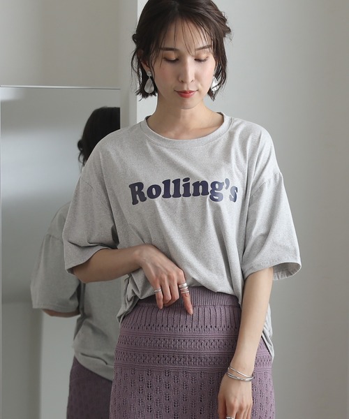 ElegChic(エレグシック)の「BIGロゴTシャツ(Tシャツ/カットソー・レディース・ホワイト系その他2/グレー/ホワイト系その他/ベージュ/ホワイト/カーキ・FREE)」の4枚目の写真