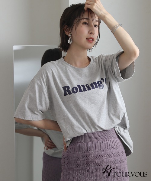 ElegChic(エレグシック)の「BIGロゴTシャツ(Tシャツ/カットソー・レディース・ホワイト系その他2/グレー/ホワイト系その他/ベージュ/ホワイト/カーキ・FREE)」の7枚目の写真
