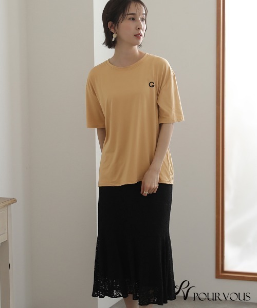 ElegChic(エレグシック)の「BIGロゴTシャツ(Tシャツ/カットソー・レディース・ホワイト系その他2/グレー/ホワイト系その他/ベージュ/ホワイト/カーキ・FREE)」の14枚目の写真