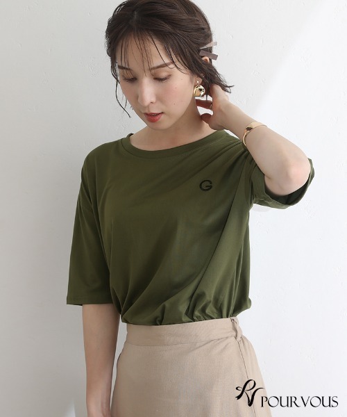 ElegChic(エレグシック)の「BIGロゴTシャツ(Tシャツ/カットソー・レディース・ホワイト系その他2/グレー/ホワイト系その他/ベージュ/ホワイト/カーキ・FREE)」の19枚目の写真