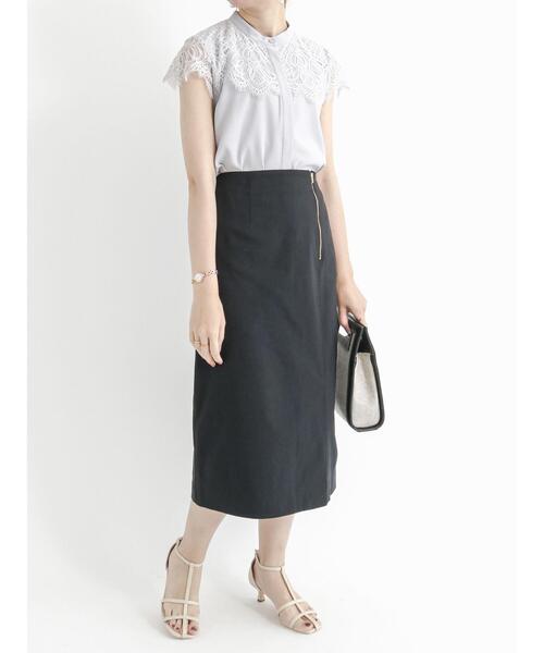 Te chichi(テチチ)の「ヨークレースジョーゼットブラウス(シャツ/ブラウス・レディース・ネイビー/グレー/オフホワイト・フリ-)」の15枚目の写真