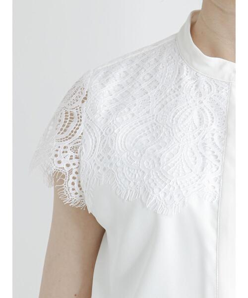 Te chichi(テチチ)の「ヨークレースジョーゼットブラウス(シャツ/ブラウス・レディース・ネイビー/グレー/オフホワイト・フリ-)」の18枚目の写真