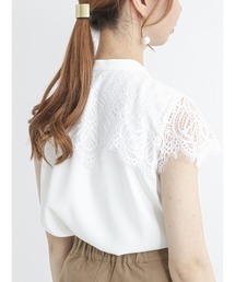 ヨークレースジョーゼットブラウス