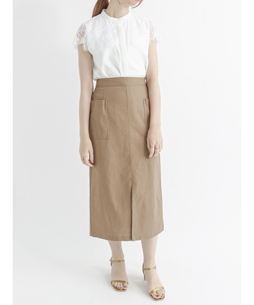 Te chichi(テチチ)の「ヨークレースジョーゼットブラウス(シャツ/ブラウス・レディース・ネイビー/グレー/オフホワイト・フリ-)」の5枚目の写真