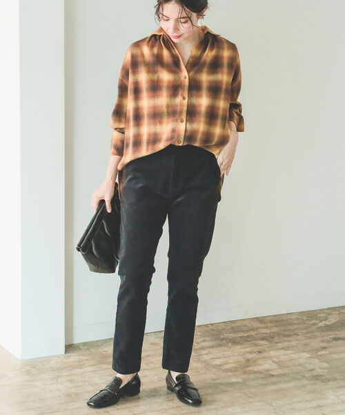 B:MING by BEAMS（ビーミングバイビームス）の「B:MING by BEAMS / ストレッチ コール テーパードパンツ（デニムパンツ・レディース・ダークグリーン/アイボリー/ブラック/ピンク・LARGE/SMALL/MEDIUM）」の14枚目の写真