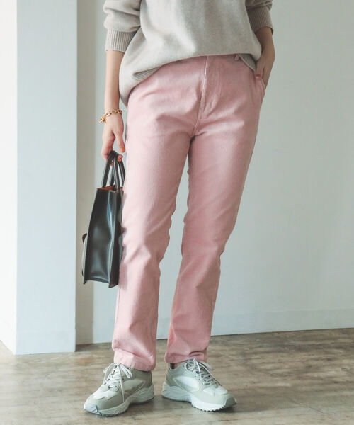 B:MING by BEAMS（ビーミングバイビームス）の「B:MING by BEAMS / ストレッチ コール テーパードパンツ（デニムパンツ・レディース・ダークグリーン/アイボリー/ブラック/ピンク・LARGE/SMALL/MEDIUM）」の20枚目の写真