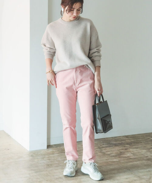 B:MING by BEAMS（ビーミングバイビームス）の「B:MING by BEAMS / ストレッチ コール テーパードパンツ（デニムパンツ・レディース・ダークグリーン/アイボリー/ブラック/ピンク・LARGE/SMALL/MEDIUM）」の22枚目の写真