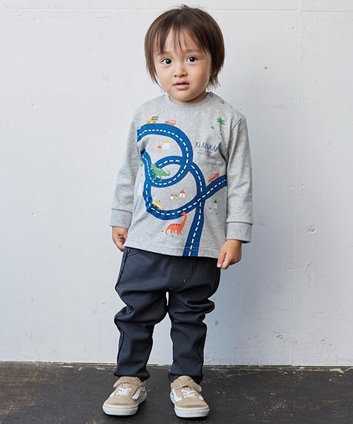 kladskap(クレードスコープ)の「車×道路×恐竜長袖Tシャツ(Tシャツ/カットソー・キッズ・トップグレー/ライトブルー・110cm/80cm/120cm/100cm/90cm)」の16枚目の写真