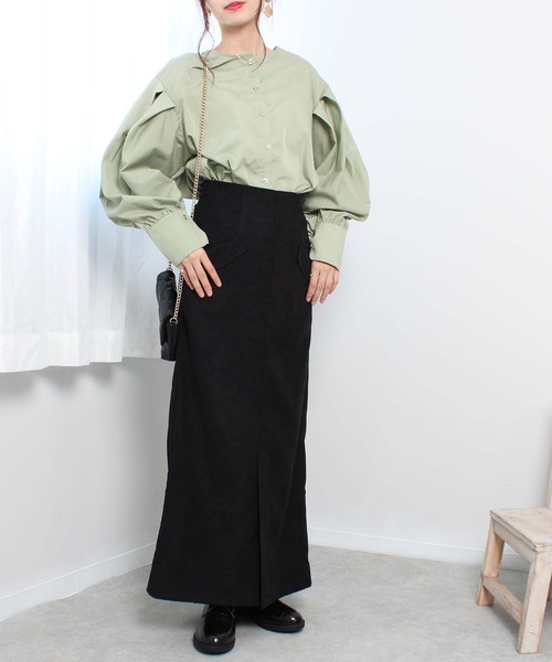 toucher du brise（トゥシェドブリーズ）の「【前後で着られる】２ＷＡＹ ボリュームスリーブ ブラウス（シャツ/ブラウス・レディース・ブラック/ベージュ/オフホワイト/ブルー・M/L）」の15枚目の写真