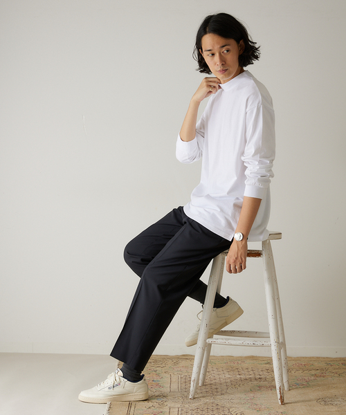 417 EDIFICE（フォーワンセブンエディフィス）の「utility / ユーティリティ モックネック（Tシャツ/カットソー・メンズ・ホワイト/レッド/イエロー/ブルー系その他/スミクロ・SMALL/MEDIUM/LARGE）」の6枚目の写真