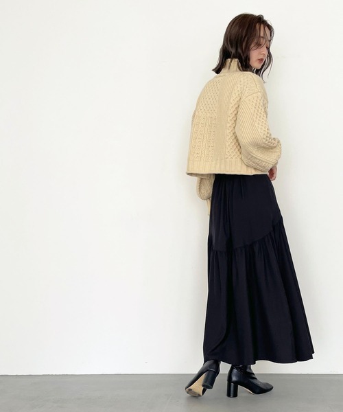 CLEIO(クレイオ)の「【CLEIO】ギャザー切替スカート(スカート・レディース・ブラック/ベージュ・FREE)」の10枚目の写真