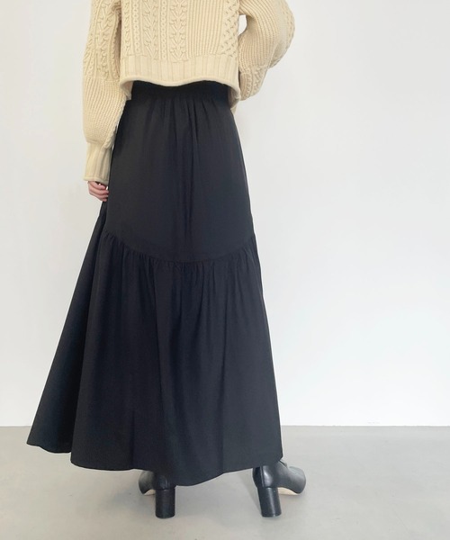 CLEIO(クレイオ)の「【CLEIO】ギャザー切替スカート(スカート・レディース・ブラック/ベージュ・FREE)」の8枚目の写真