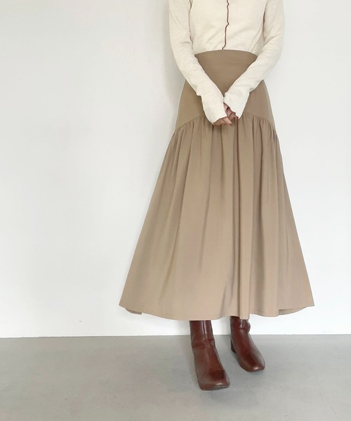 CLEIO(クレイオ)の「【CLEIO】ギャザー切替スカート(スカート・レディース・ブラック/ベージュ・FREE)」の15枚目の写真