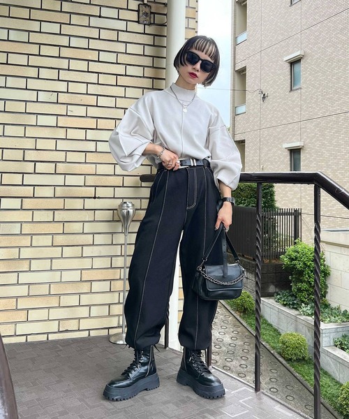 PAGEBOY(ページボーイ)の「ツイルステッチペインターパンツ(その他パンツ・レディース・ブラック/オフホワイト/ブラウン系その他/カーキ・FREE)」の15枚目の写真